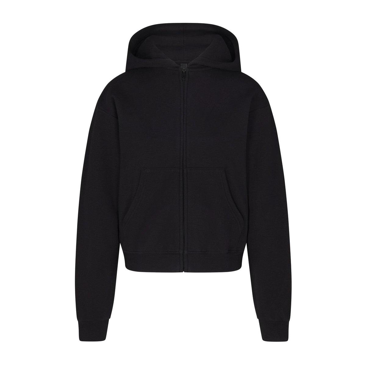 Onyx - SKIMS - Womens Cotton Fleece Classic Zip Up Hoodie - 1