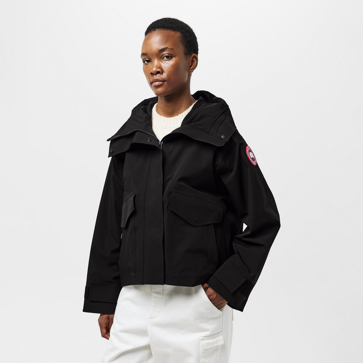 Black - Canada Goose - Women's Tofino Waterproof Long Sleeve Rain Anorak - 3