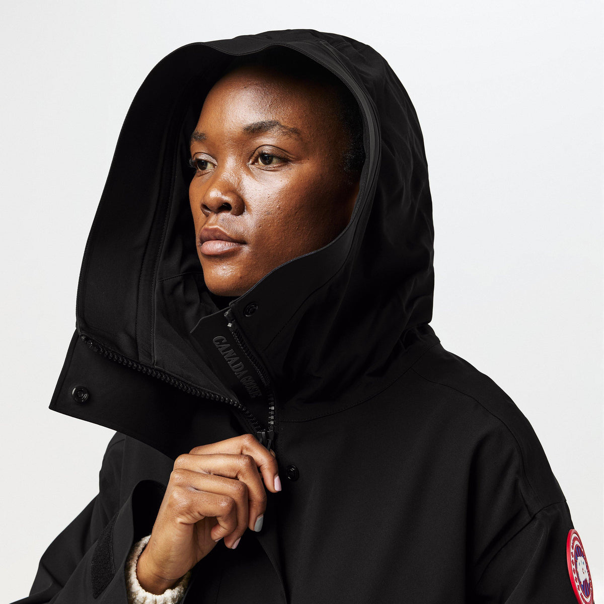 Black - Canada Goose - Women's Tofino Waterproof Long Sleeve Rain Anorak - 5