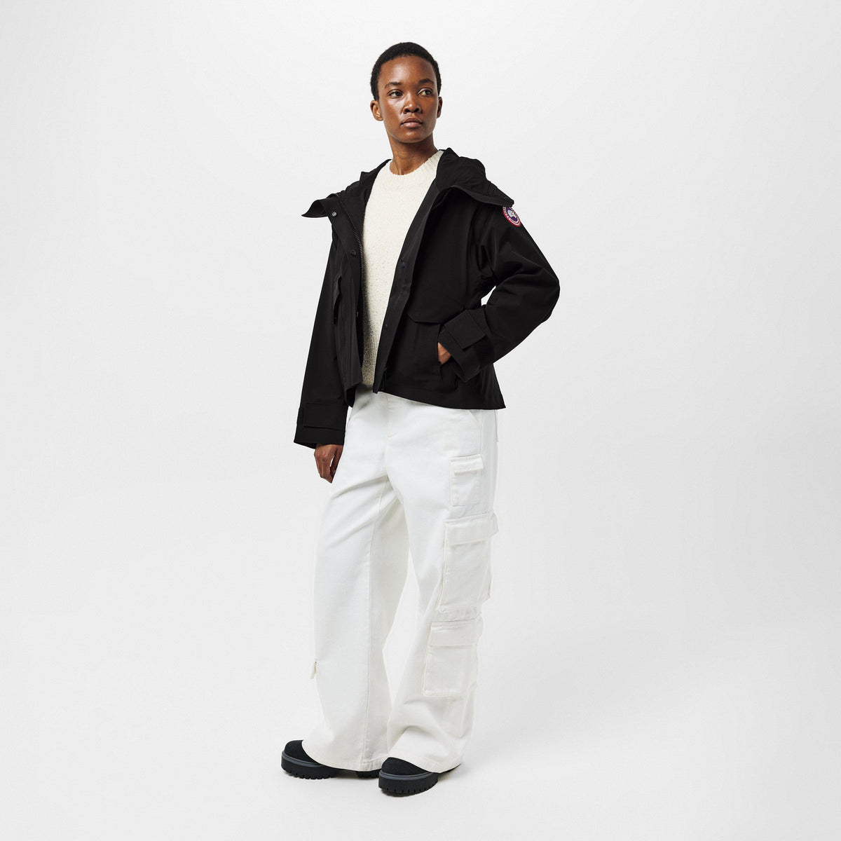 Black - Canada Goose - Women's Tofino Waterproof Long Sleeve Rain Anorak - 6