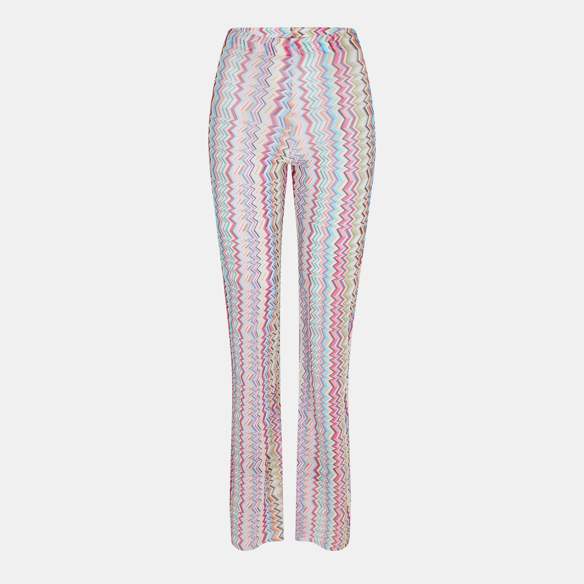 White Multi - Missoni - Women's Flare Wide Leg Trousers - 1