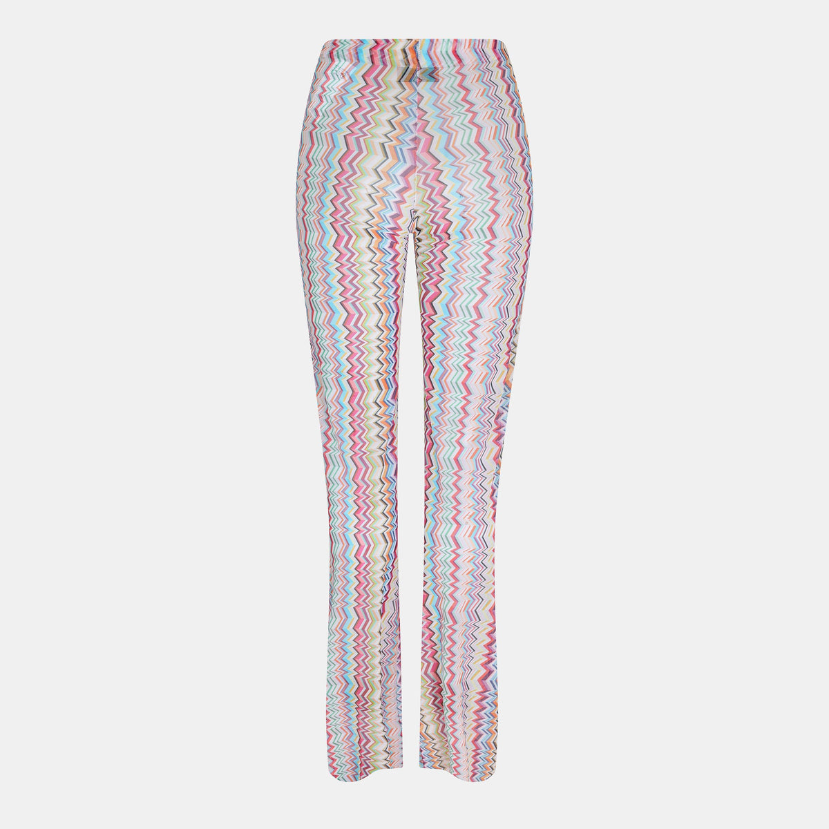 White Multi - Missoni - Women's Flare Wide Leg Trousers - 2