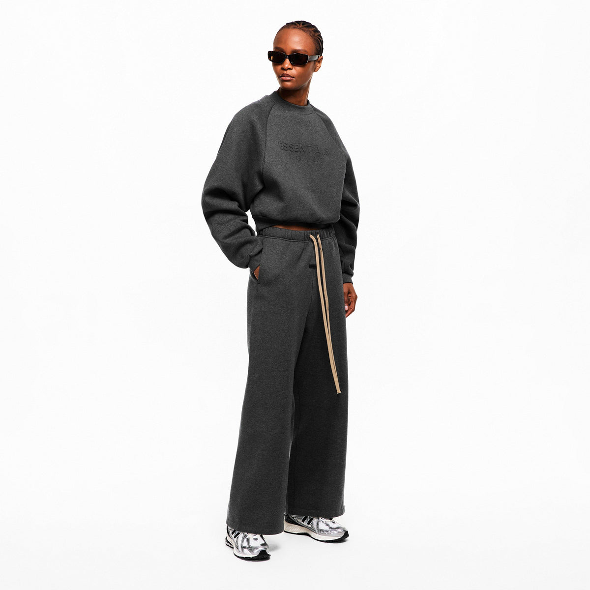 Charcoal - Fear Of God Essentials - Women's Open Hem Fleece Joggers - 5