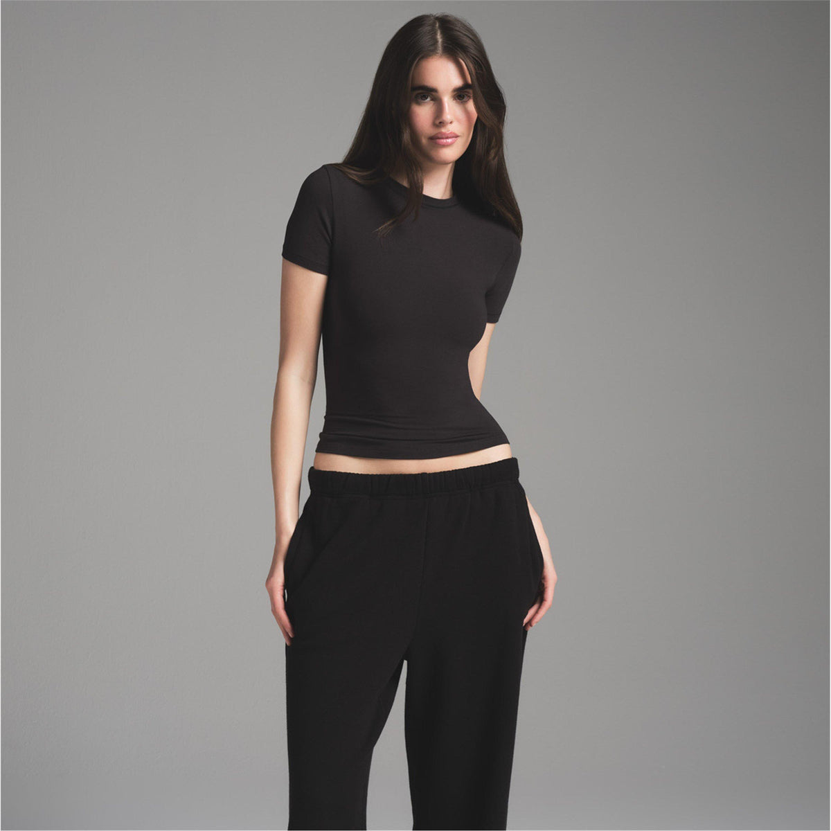 Onyx - SKIMS - Womens Cotton Fleece Classic Straight Leg Pant - 2