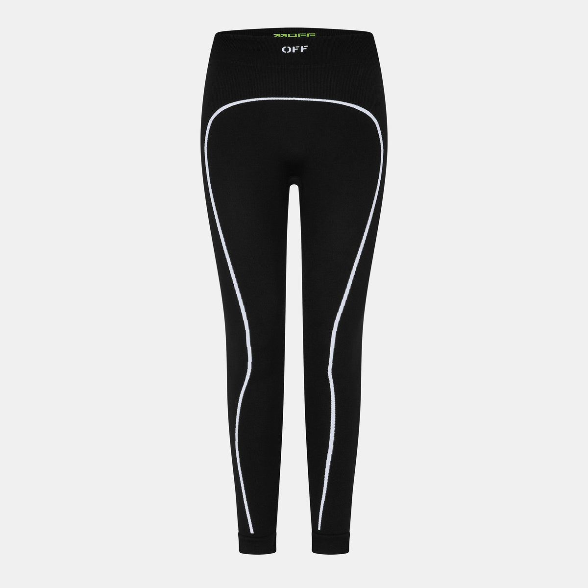 Black - Off White - Women's Seamless Leggings - 1