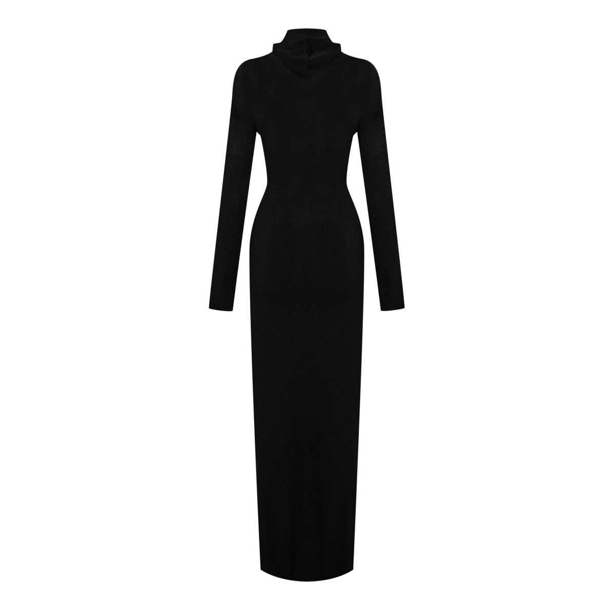 Black/Blue - Off White - Women's Embroidered Floral Long Sleeve Maxi Dress - 2