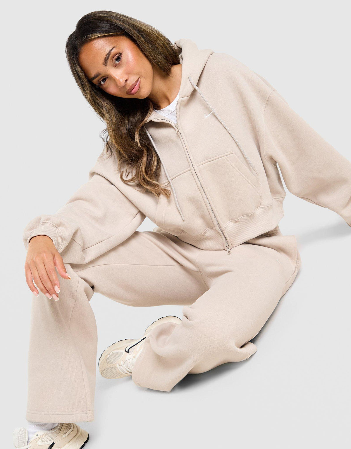 Nike Studio Fleece Cropped Full Zip Hoodie