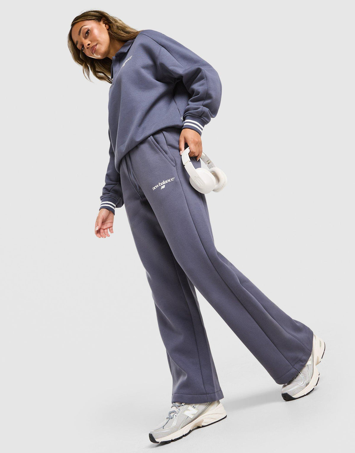 New Balance Ribbed Wide Leg Joggers