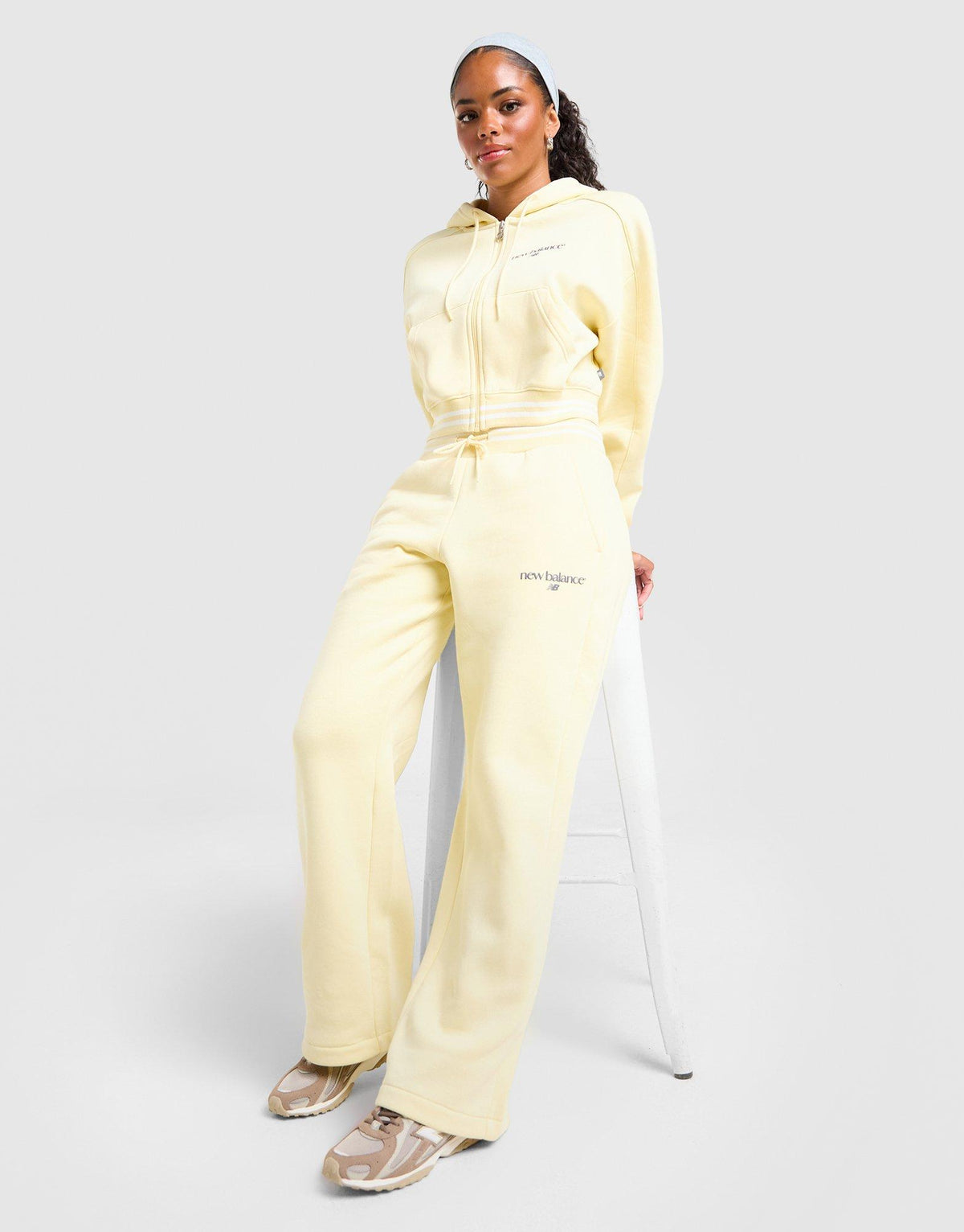 New Balance Ribbed Wide Leg Joggers