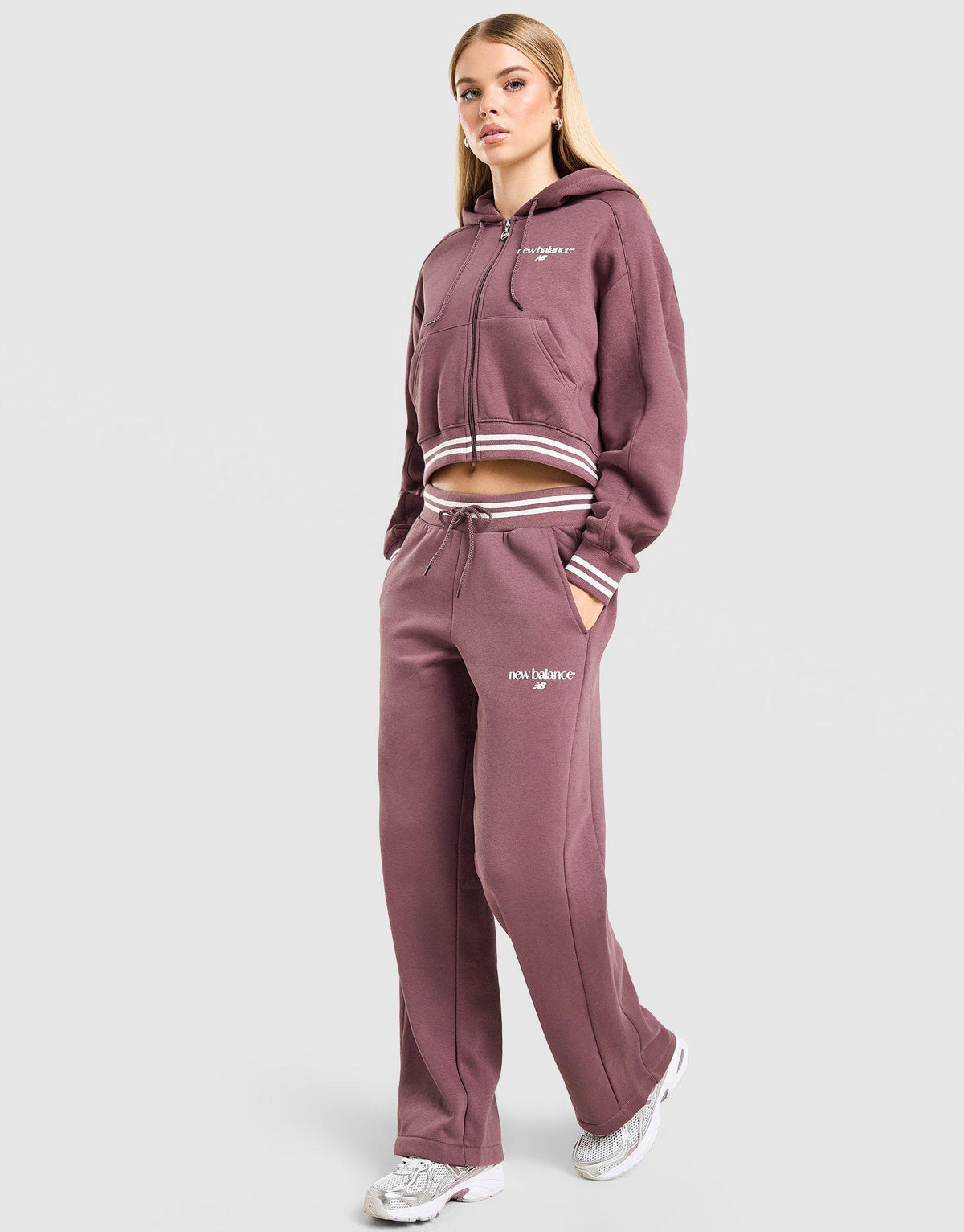 New Balance Ribbed Wide Leg Joggers