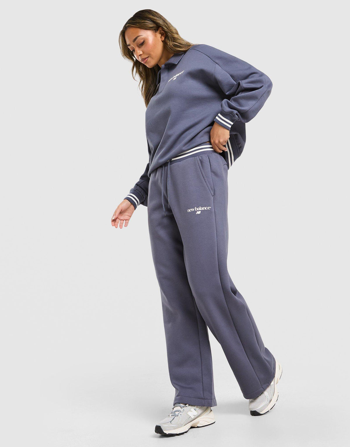 New Balance Ribbed Wide Leg Joggers