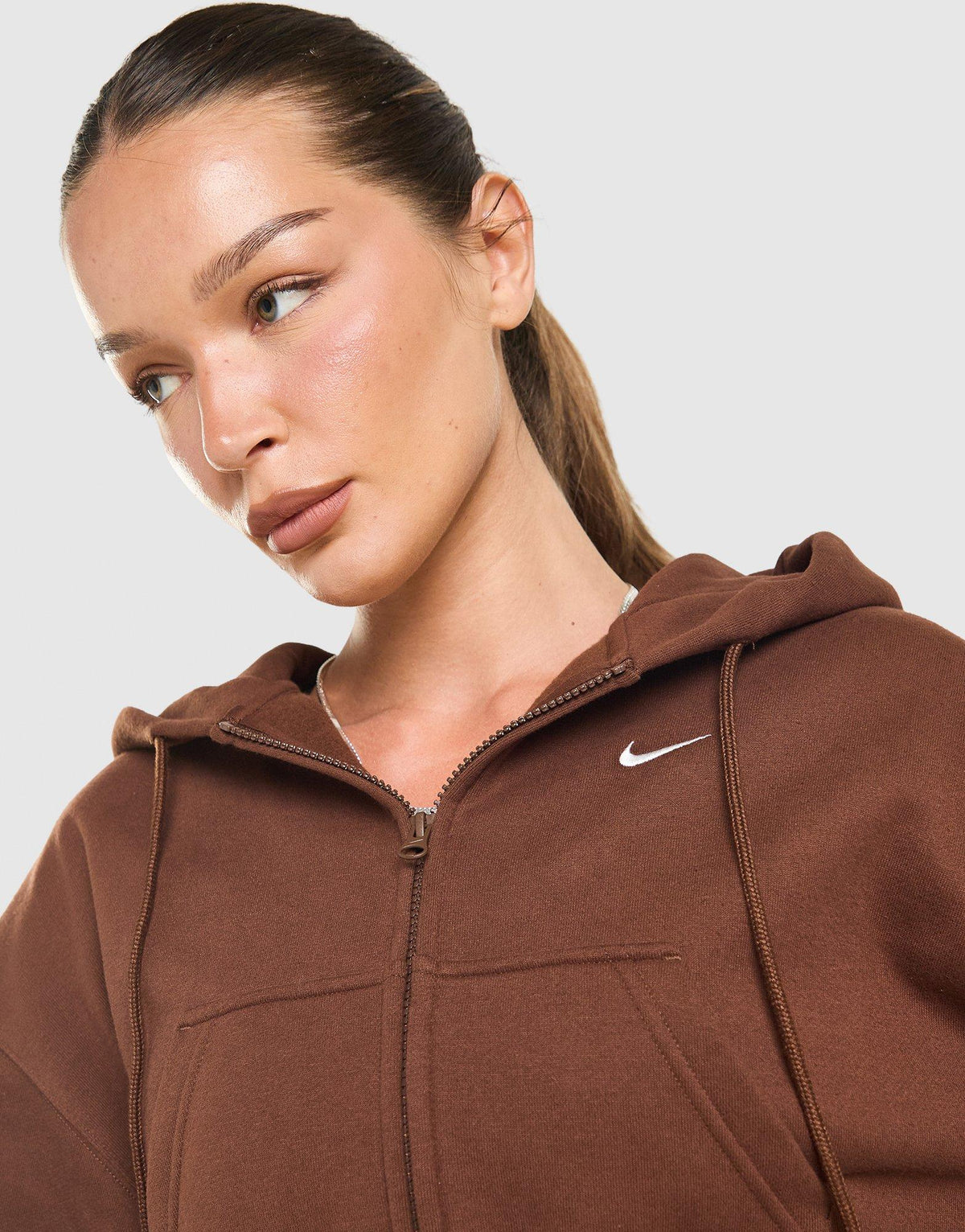 Nike Studio Fleece Cropped Full Zip Hoodie