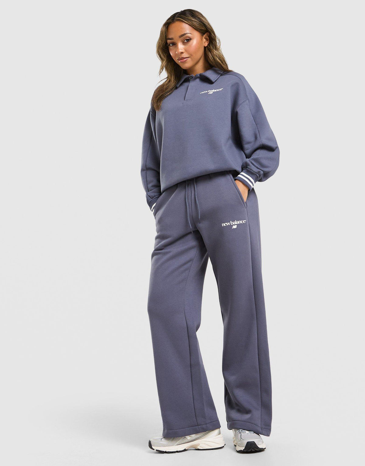 New Balance Long Sleeve Fleece Polo Sweatshirt