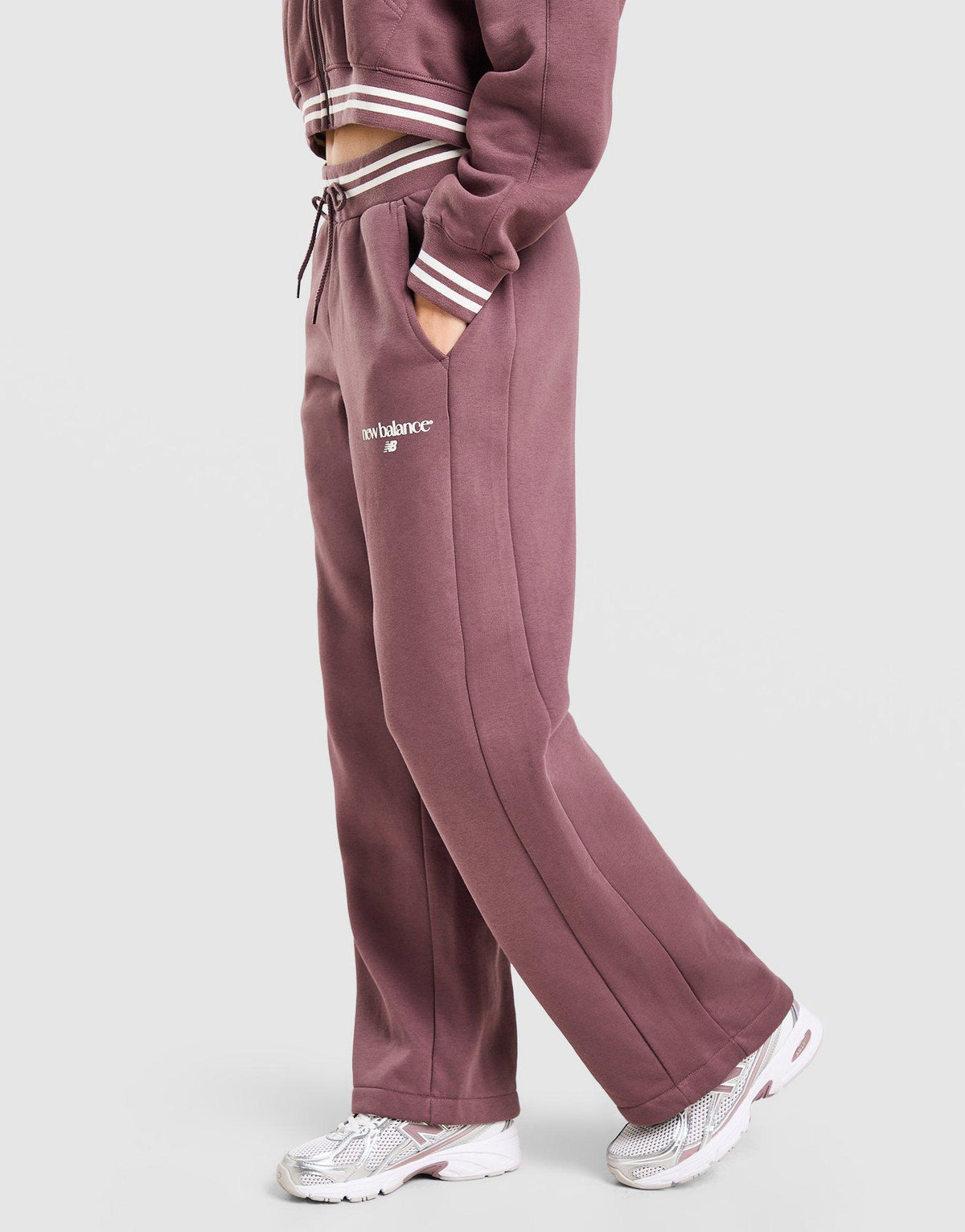 New Balance Ribbed Wide Leg Joggers
