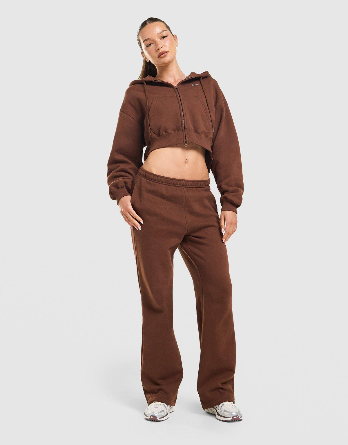 Nike Studio Fleece Cropped Full Zip Hoodie